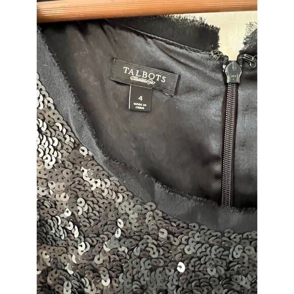 Talbots metallic sequin midi special occasion dress 4 - Picture 4 of 6